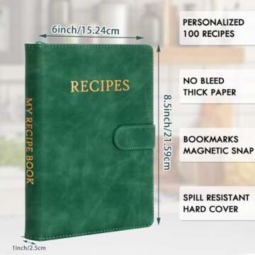 JULEASEL Blank Recipe Book to Write in Your Own Recipes, Thick Recipe Collection Book w/ 234 Pages, ...