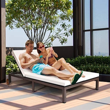 Tangkula 2-Person Patio Lounge Chair for Outdoor Enjoyment