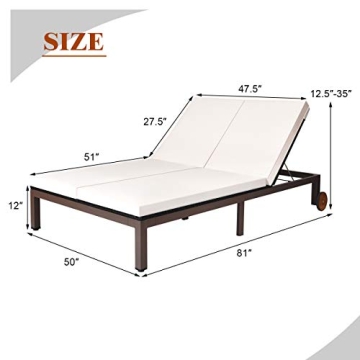 Tangkula 2-Person Patio Lounge Chair for Outdoor Enjoyment