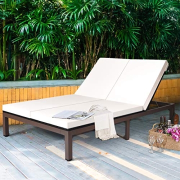 Tangkula 2-Person Patio Lounge Chair for Outdoor Enjoyment