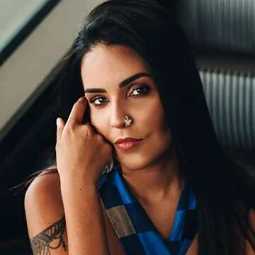 Sanfenly 9Pcs Dangle Nose Rings Hoops for Women Men 20G Stainless Steel Nose Piercing Jewelry Pink CZ Heart Moon Butterfly Dangling Nose Hoops Gold, Silver Tone