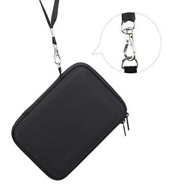 BOVKE 2-in-1 Carrying Case Compatible with Samsung T5 T3 T1 Portable 250GB 500GB 1TB 2TB SSD USB 3.1 Type C Hard Drive External Solid State Drives, Black