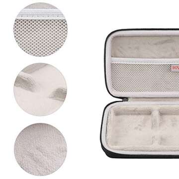 BOVKE 2-in-1 Carrying Case Compatible with Samsung T5 T3 T1 Portable 250GB 500GB 1TB 2TB SSD USB 3.1 Type C Hard Drive External Solid State Drives, Black