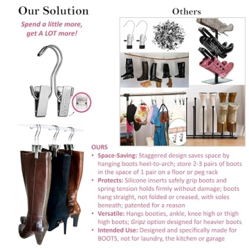 Original Boot Hanger Set Space-Saving Shoe Storage Champagne Gold