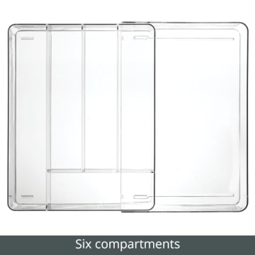 Adjustable Acrylic Kitchen Drawer Organizer - Clear & Expandable