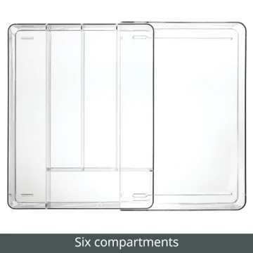 Adjustable Acrylic Kitchen Drawer Organizer - Clear & Expandable