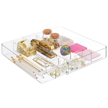 Adjustable Acrylic Kitchen Drawer Organizer - Clear & Expandable