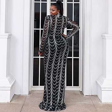 Elegant Miss ord Plus Size Sequin Maxi Dress for Formal Events