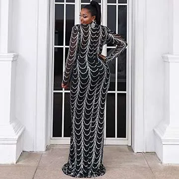 Elegant Miss ord Plus Size Sequin Maxi Dress for Formal Events