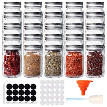 High-Quality Glass Spice Jars with Lids and Accessories
