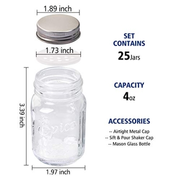 High-Quality Glass Spice Jars with Lids and Accessories