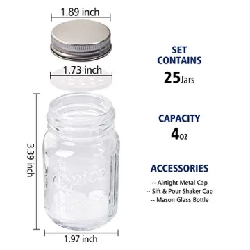 High-Quality Glass Spice Jars with Lids and Accessories