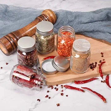 High-Quality Glass Spice Jars with Lids and Accessories