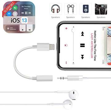 [Apple MFi Certified] iPhone 3.5 mm Headphone Jack Adapter, Lightning to 3.5mm Headphone Aux Audio D...