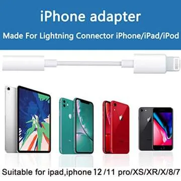[Apple MFi Certified] iPhone 3.5 mm Headphone Jack Adapter, Lightning to 3.5mm Headphone Aux Audio Dongle Splitter Jack Adaptor Compatible for iPhone 11/11 Pro/XR/XS Max/X/8/7 Support All iOS System