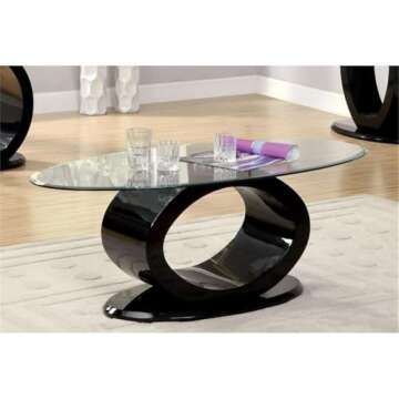 Furniture of America Contemporary Glass Top Coffee Table – Modern Design