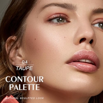 KYDA Face Sculpting Contour Palette, Smooth Matte Contour Pressed Powder, Ultra-fine Lightweight, Easy to Blend, Multiuse Baked Contour Makeup-TAUPE