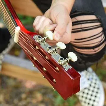 30" Wood Guitar with Case and Accessories for Kids/Girls/Boys/Beginners (Sunburst)