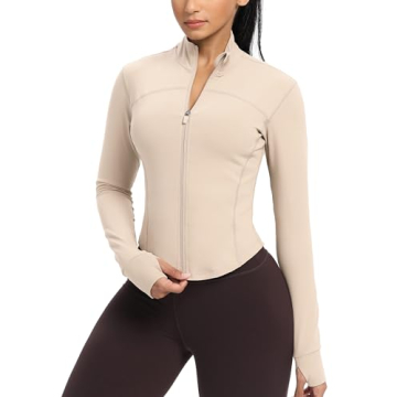 GYM RAINBOW Women's Zip Up Workout Jackets Lightweight Athletic with Thumb Holes