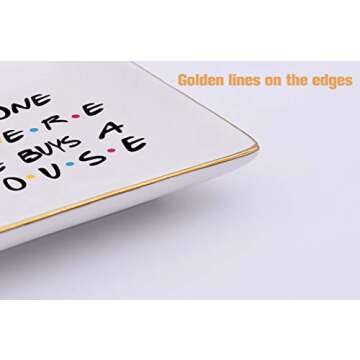 The One Where She Buys A House - New Home Owner Gift - Housewarming Gifts for Women or Girls - New Homeowners Gift - First Home - Ceramic Jewelry Holder Ring Dish Trinket Box Tray - Friends TV Show