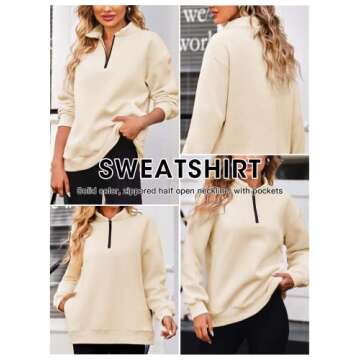 BLENCOT Women's Casual Zip Sweatshirt - Stylish Comfort