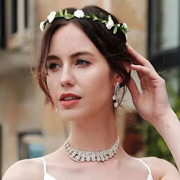 AWAYTR Bohemian Flower Crown Set - 9 Colorful Headbands