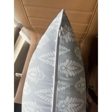 VAGMINE Block Printed Decorative Square Accent Throw Pillow Cover - Sofa, Chair, Couch, Living Room, Bedroom, Farmhouse Home Decor - Block Booti-Robins Egg, 18x18Inches