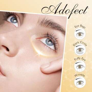 Adofect 25 Paris Under Eye Patches 24k Gold Under Eye Mask for Puffy Eyes and Dark Circles Treatment...