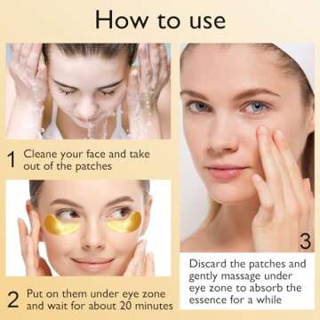 Adofect 25 Paris Under Eye Patches 24k Gold Under Eye Mask for Puffy Eyes and Dark Circles Treatments, Under Eye Bags Treatment Collagen Gel Pads for Beauty & Personal Care, Gold