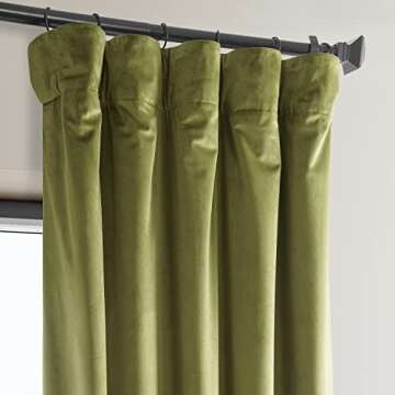 Elegant Retro Green Velvet Curtains – Room Darkening Panels