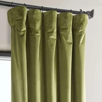Elegant Retro Green Velvet Curtains – Room Darkening Panels