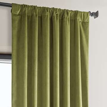 Elegant Retro Green Velvet Curtains – Room Darkening Panels