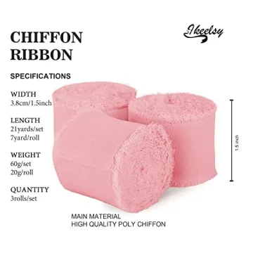 Elegant Handmade Chiffon Ribbons for Weddings and Crafts