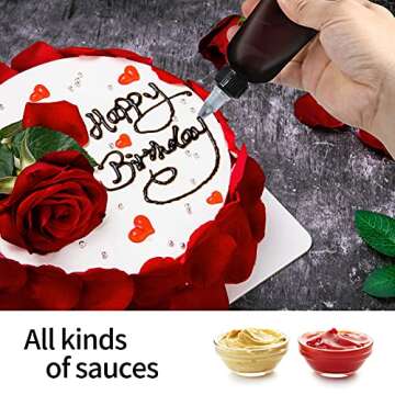 Yephets 32 Pack 4oz Boston Dispensing Bottles Empty Round LDPE Plastic Squeeze Dropper Bottles Squeeze Bottles with Twist Top Cap for Liquids Oils Art Crafts Kitchen Household