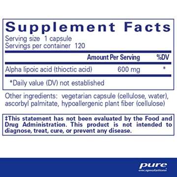 Pure Encapsulations Alpha Lipoic Acid 600 mg - ALA Supplement for Liver Support, Antioxidants, Nerve...