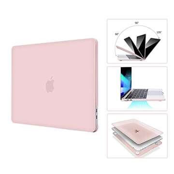 EooCoo Case Compatible with MacBook Air 13 inch 2025 2024 2023 2022 M3 M2 A3113 A2681, Pink Air 13.6...