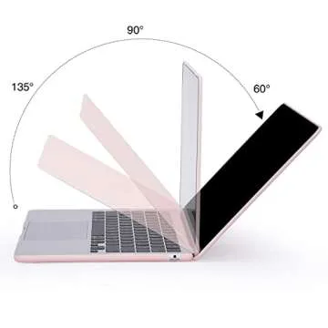 EooCoo Case Compatible with MacBook Air 13 inch 2025 2024 2023 2022 M3 M2 A3113 A2681, Pink Air 13.6" Laptop Hard Shell Case + Keyboard Skin Cover + Screen Protector, Matte Pink