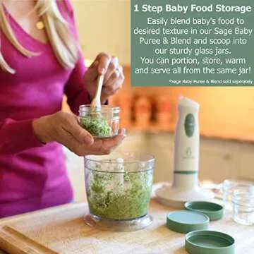 Sage Spoonfuls Glass Baby Food Jars - 3-Pack Storage Solution
