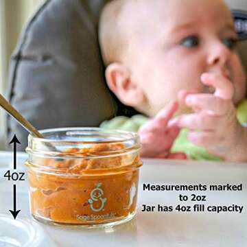 Sage Spoonfuls Glass Baby Food Jars - 3-Pack Storage Solution