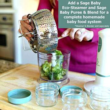 Sage Spoonfuls Glass Baby Food Jars - 3-Pack Storage Solution