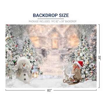Allenjoy 7x5ft Winter Christmas Backdrop for Photography Snowman Pine Tree Snowflake Portrait White Background Newborn 1st Birthday Children Baby Shower Party Decorations Photo Shoot Props Supplies
