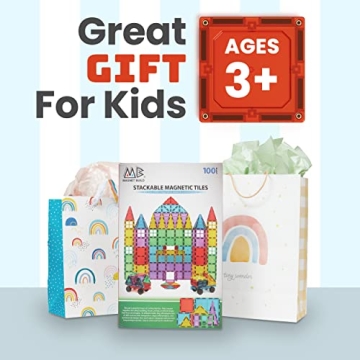 Magnet Build 100-Piece Magnetic Tiles for Kids' Creative Learning