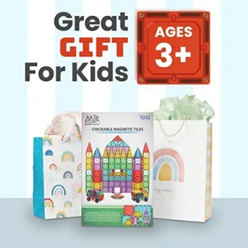 Magnet Build 100-Piece Magnetic Tiles for Kids' Creative Learning