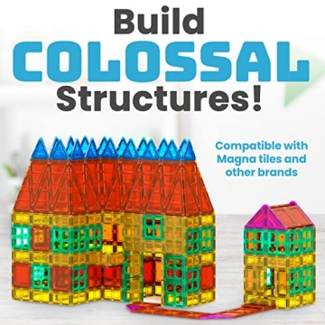 Magnet Build 100-Piece Magnetic Tiles for Kids' Creative Learning