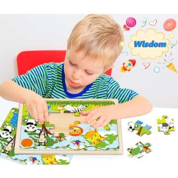 Puzzles for Kids Ages 4-6, Set of 4 Packs with 24-Piece,Preschool Educational Brain Teaser Toys for Boys and Girls 3-8 Years Old