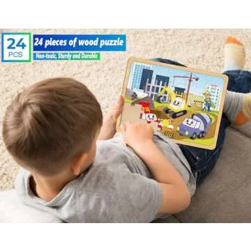 Puzzles for Kids Ages 4-6, Set of 4 Packs with 24-Piece,Preschool Educational Brain Teaser Toys for Boys and Girls 3-8 Years Old