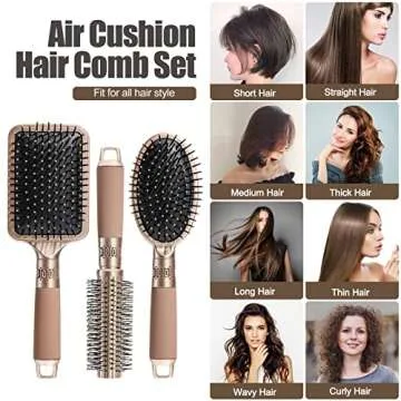 NVTED Hair Brush Set for Strong Detangling and Styling