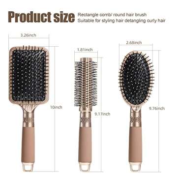 NVTED Hair Brush Set for Strong Detangling and Styling