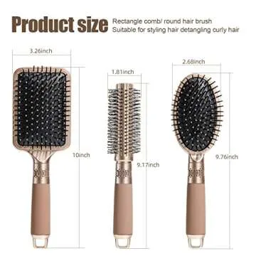 NVTED Hair Brush Set for Strong Detangling and Styling