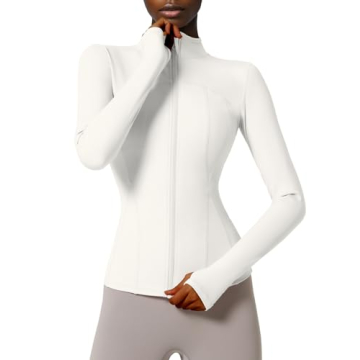 Locachy Full Zip Athletic Workout Jacket for Women